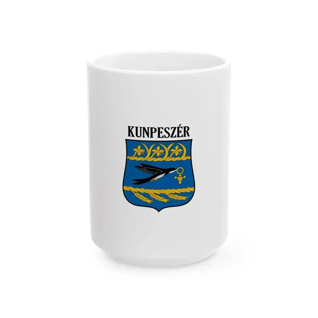 Flag of Kunpeszer vertical (Hungary) White Coffee Mug 15oz - Go Mug Yourself