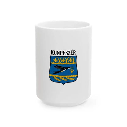 Flag of Kunpeszer vertical (Hungary) White Coffee Mug 15oz - Go Mug Yourself