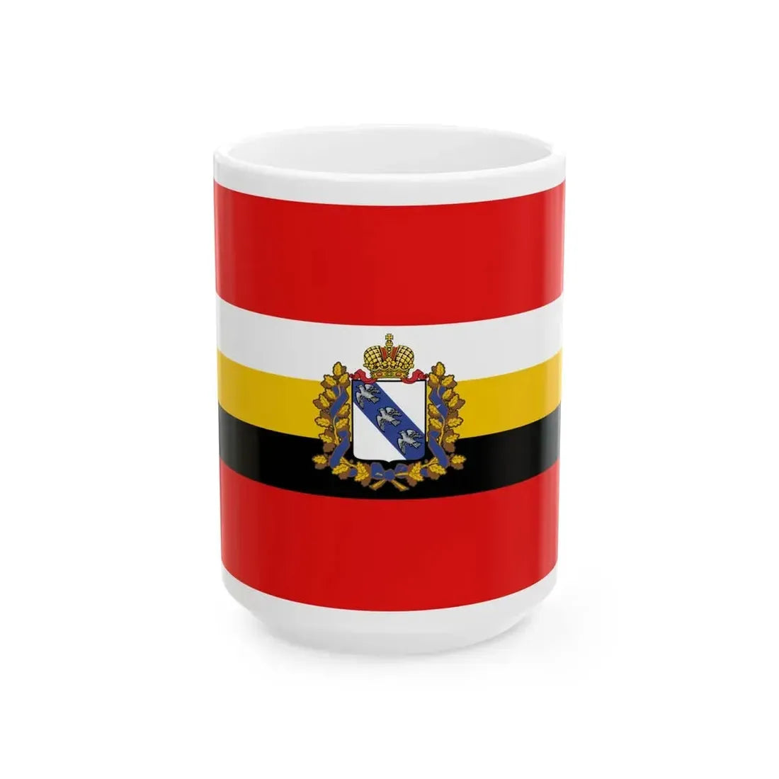 Flag of Kursk Oblast Russia - White Coffee Mug 15oz - Go Mug Yourself