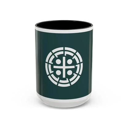 Flag of Kurume Fukuoka Japan - Accent Coffee Mug 15oz Black - Go Mug Yourself
