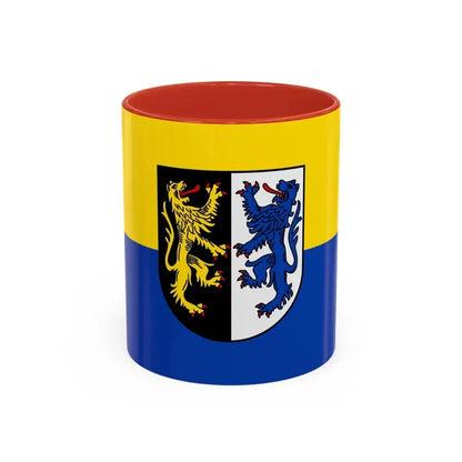 Flag of Kusel Germany - Accent Coffee Mug 11oz Red - Go Mug Yourself