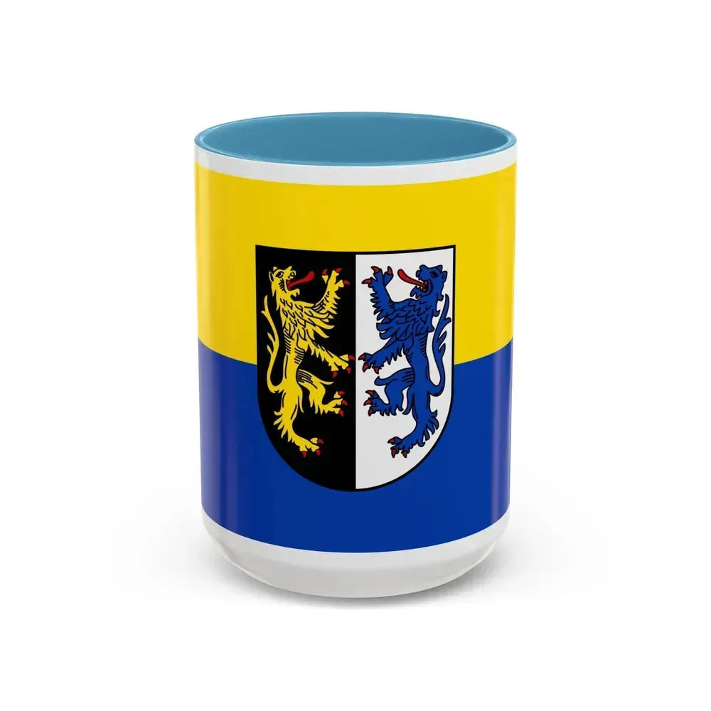 Flag of Kusel Germany - Accent Coffee Mug 15oz Light Blue - Go Mug Yourself