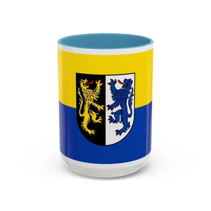 Flag of Kusel Germany - Accent Coffee Mug 15oz Light Blue - Go Mug Yourself