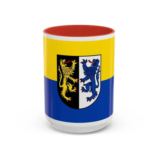 Flag of Kusel Germany - Accent Coffee Mug 15oz Red - Go Mug Yourself