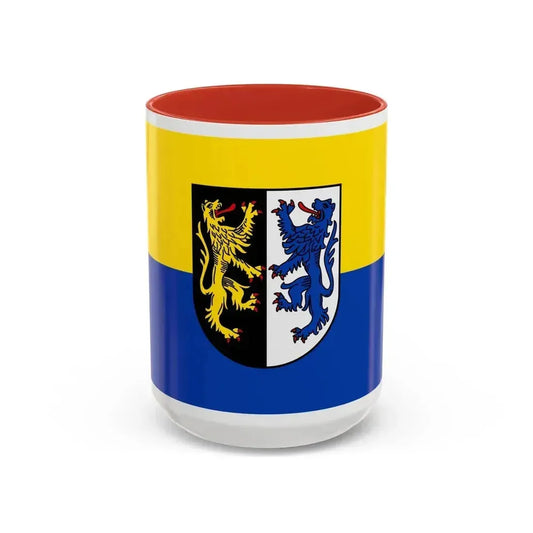 Flag of Kusel Germany - Accent Coffee Mug 15oz Red - Go Mug Yourself