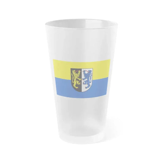 Flag of Kusel Germany - Frosted Pint Glass 16oz 16oz Frosted - Go Mug Yourself