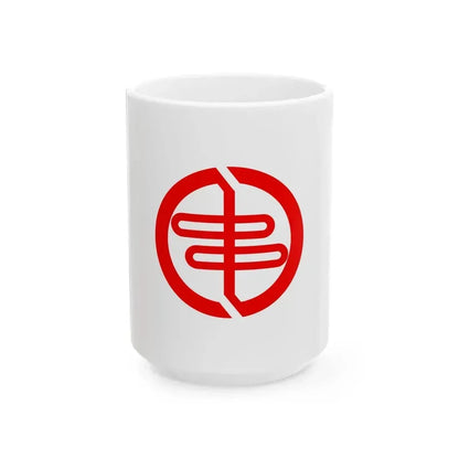 Flag of Kushimoto Wakayama 1971-2005 red version (Japan) White Coffee Mug 15oz - Go Mug Yourself