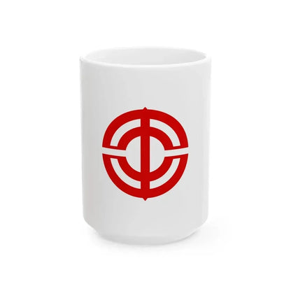 Flag of Kushira Kagoshima 1968-2006 (Japan) White Coffee Mug 15oz - Go Mug Yourself