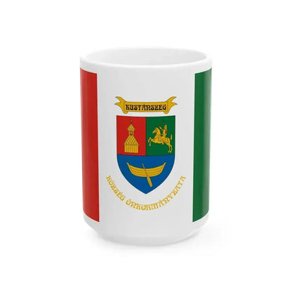 Flag of Kustanszeg (Hungary) White Coffee Mug 15oz - Go Mug Yourself