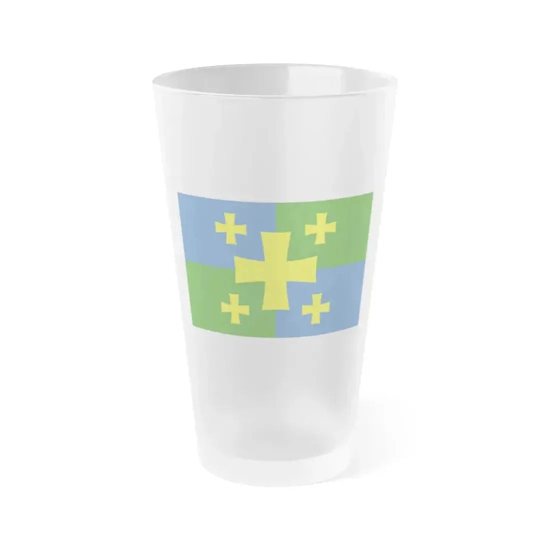Flag of Kutaisi Georgia - Frosted Pint Glass 16oz 16oz Frosted - Go Mug Yourself