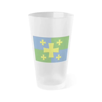 Flag of Kutaisi Georgia - Frosted Pint Glass 16oz 16oz Frosted - Go Mug Yourself
