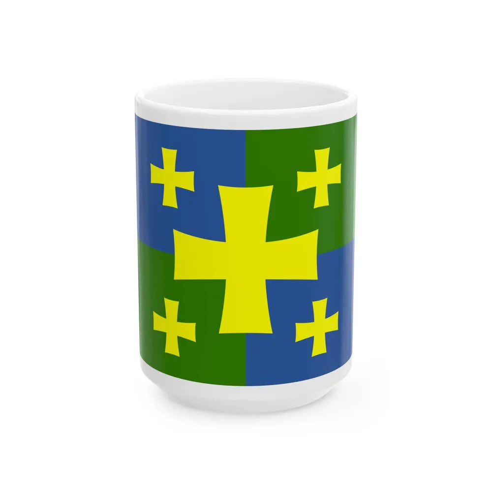 Flag of Kutaisi Georgia - White Coffee Mug-15oz-Go Mug Yourself