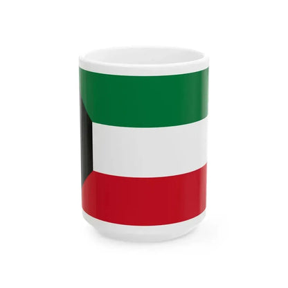 Flag of Kuwait 3-2 (Kuwait) White Coffee Mug 15oz - Go Mug Yourself