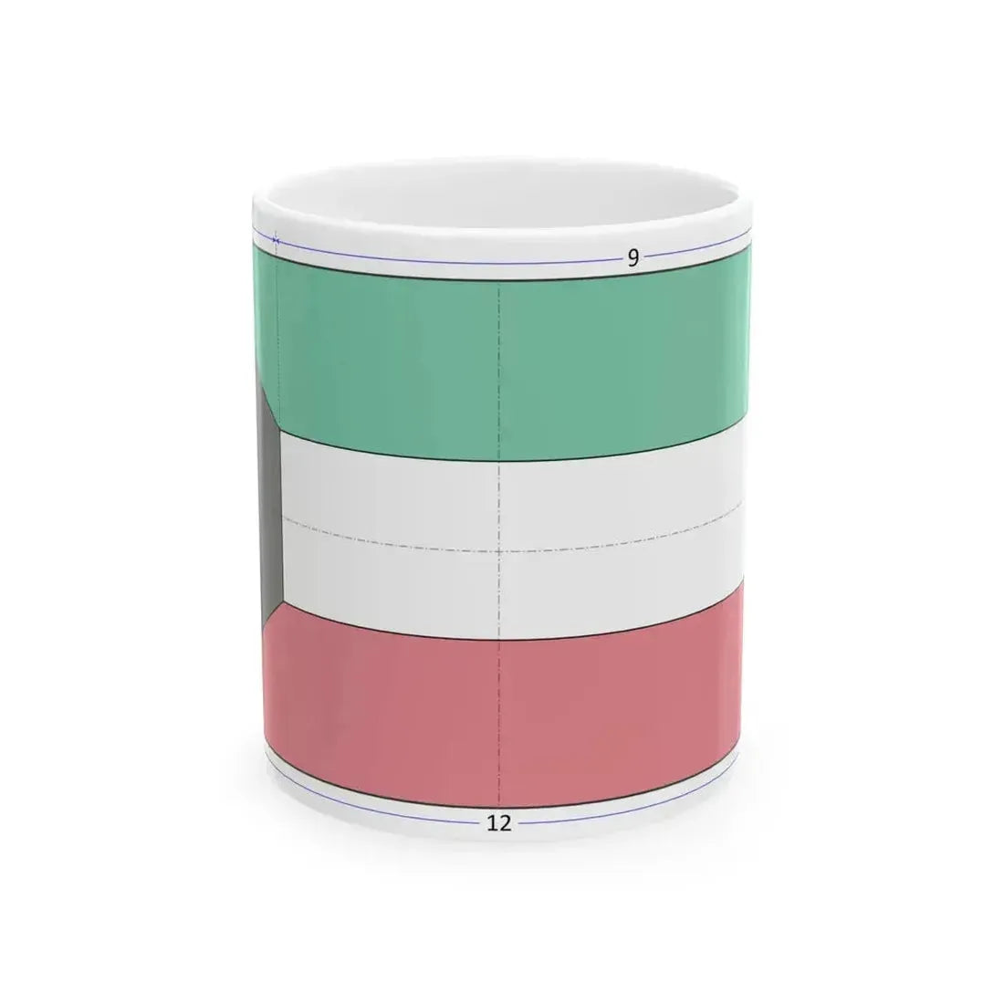 Flag of Kuwait construction sheet (Kuwait) White Coffee Mug 11oz - Go Mug Yourself