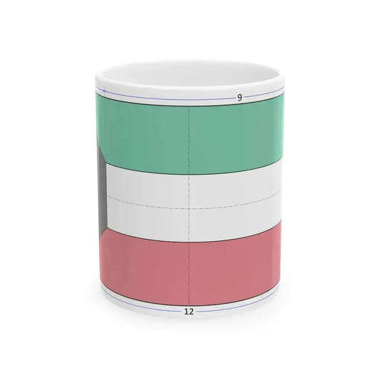Flag of Kuwait construction sheet (Kuwait) White Coffee Mug 11oz - Go Mug Yourself
