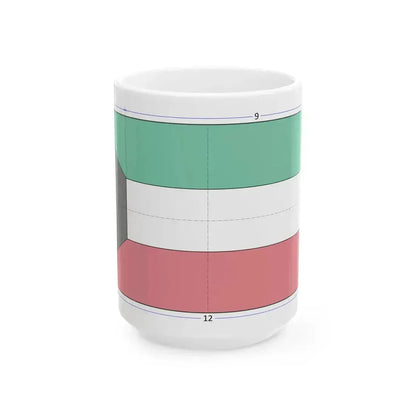 Flag of Kuwait construction sheet (Kuwait) White Coffee Mug 15oz - Go Mug Yourself