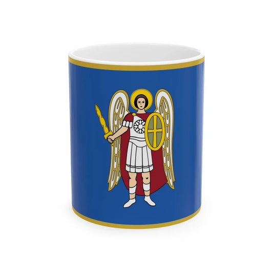 Flag of Kyiv Kurovskyi (Ukraine) White Coffee Mug 11oz - Go Mug Yourself