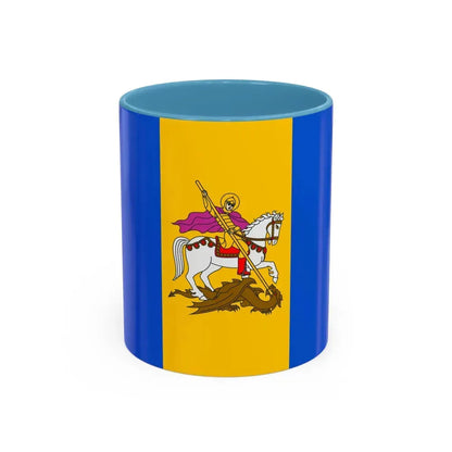 Flag of Kyiv Oblast Ukraine - Accent Coffee Mug 11oz Light Blue - Go Mug Yourself