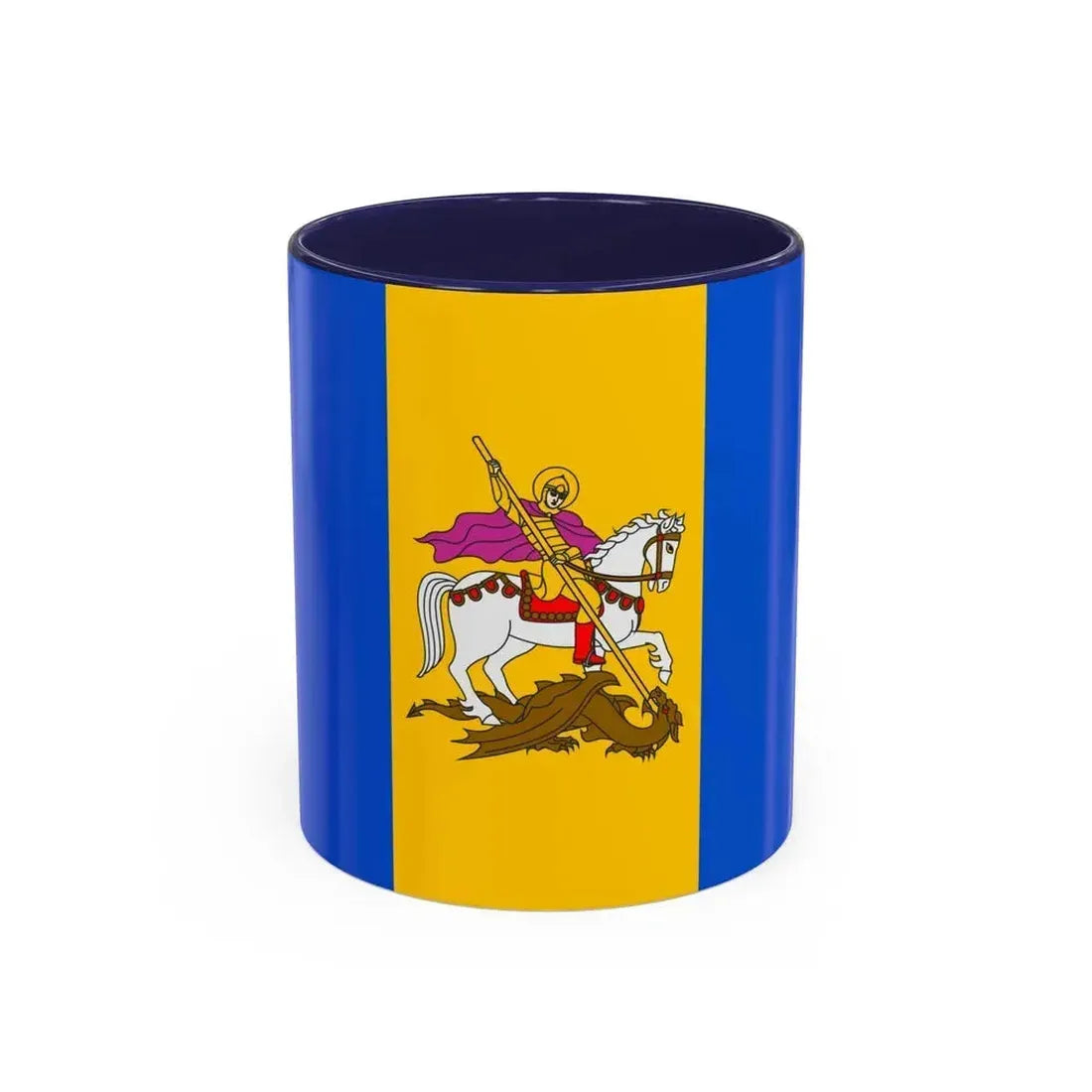 Flag of Kyiv Oblast Ukraine - Accent Coffee Mug 11oz Navy - Go Mug Yourself