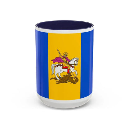 Flag of Kyiv Oblast Ukraine - Accent Coffee Mug 15oz Navy - Go Mug Yourself