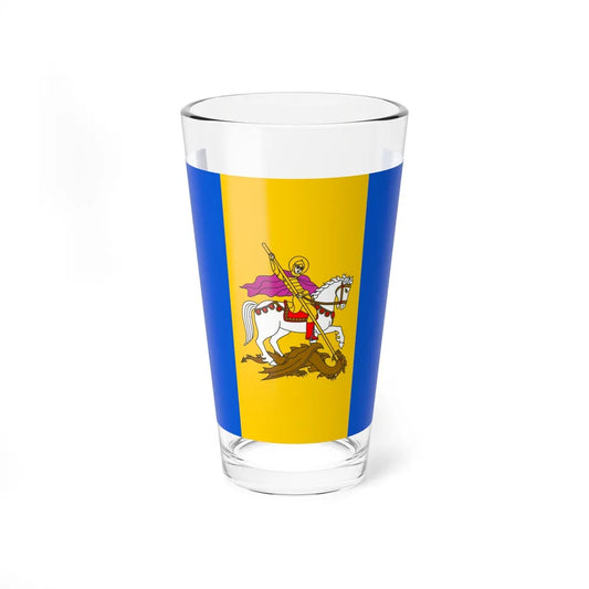 Flag of Kyiv Oblast Ukraine - Pint Glass 16oz-16oz-Go Mug Yourself