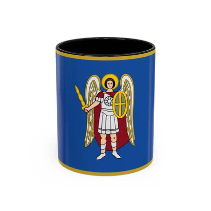 Flag of Kyiv Ukraine - Accent Coffee Mug 11oz Black - Go Mug Yourself