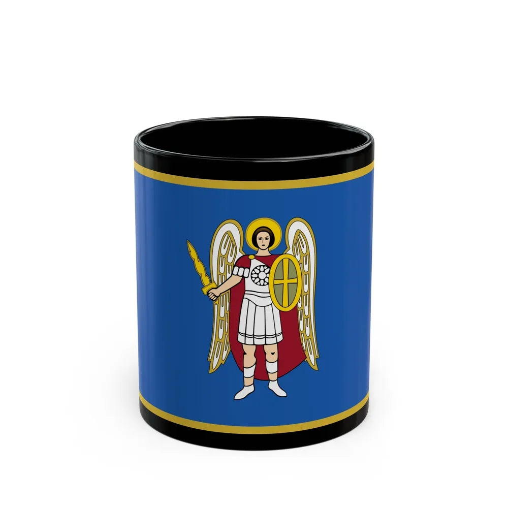 Flag of Kyiv Ukraine - Black Coffee Mug-11oz-Go Mug Yourself