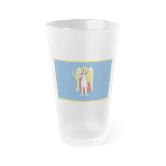 Flag of Kyiv Ukraine - Frosted Pint Glass 16oz 16oz Frosted - Go Mug Yourself