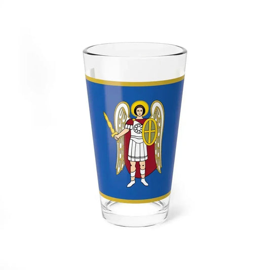 Flag of Kyiv Ukraine - Pint Glass 16oz 16oz - Go Mug Yourself
