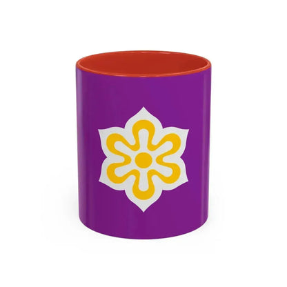 Flag of Kyoto Prefecture Japan - Accent Coffee Mug 11oz Red - Go Mug Yourself