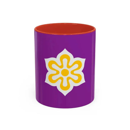 Flag of Kyoto Prefecture Japan - Accent Coffee Mug 11oz Red - Go Mug Yourself