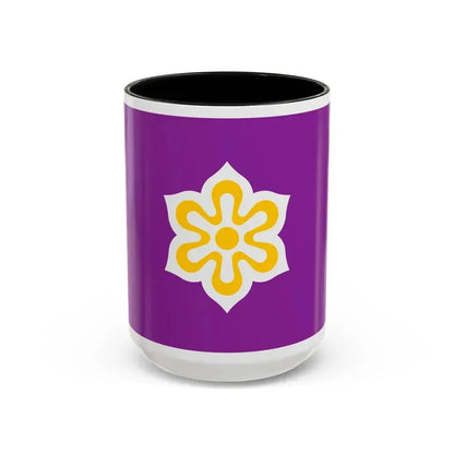 Flag of Kyoto Prefecture Japan - Accent Coffee Mug 15oz Black - Go Mug Yourself