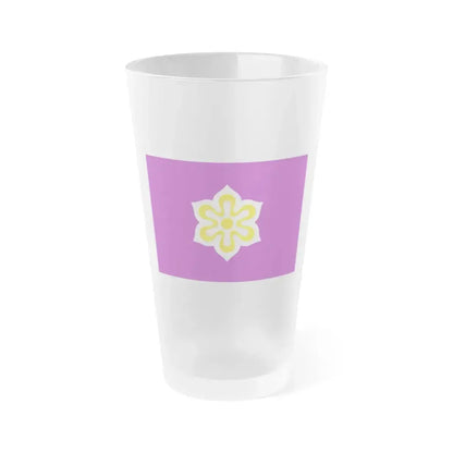 Flag of Kyoto Prefecture Japan - Frosted Pint Glass 16oz 16oz Frosted - Go Mug Yourself