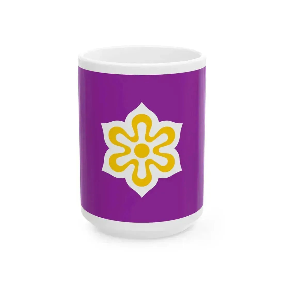 Flag of Kyoto Prefecture Japan - White Coffee Mug 15oz - Go Mug Yourself
