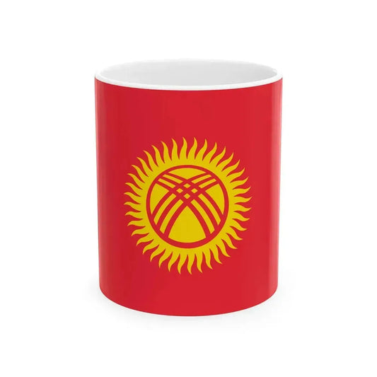 Flag of Kyrgyzstan 1992-2023 Pantone (Kyrgyzstan) White Coffee Mug 11oz - Go Mug Yourself