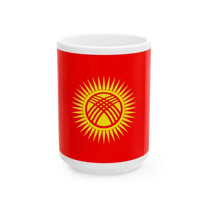 Flag of Kyrgyzstan 3-2 (Kyrgyzstan) White Coffee Mug 15oz - Go Mug Yourself