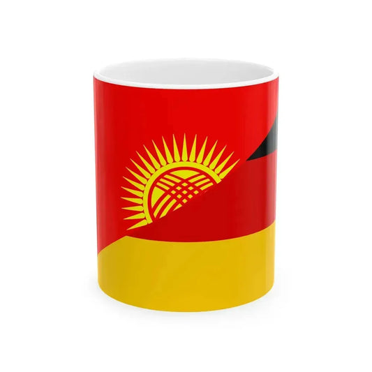 Flag of Kyrgyzstan and Germany (Germany) White Coffee Mug 11oz - Go Mug Yourself