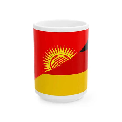 Flag of Kyrgyzstan and Germany (Germany) White Coffee Mug 15oz - Go Mug Yourself