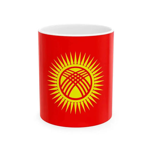 Flag of Kyrgyzstan (Kyrgyzstan) White Coffee Mug 11oz - Go Mug Yourself