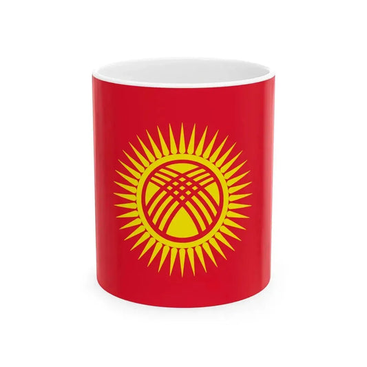 Flag of Kyrgyzstan Pantone (Kyrgyzstan) White Coffee Mug 11oz - Go Mug Yourself