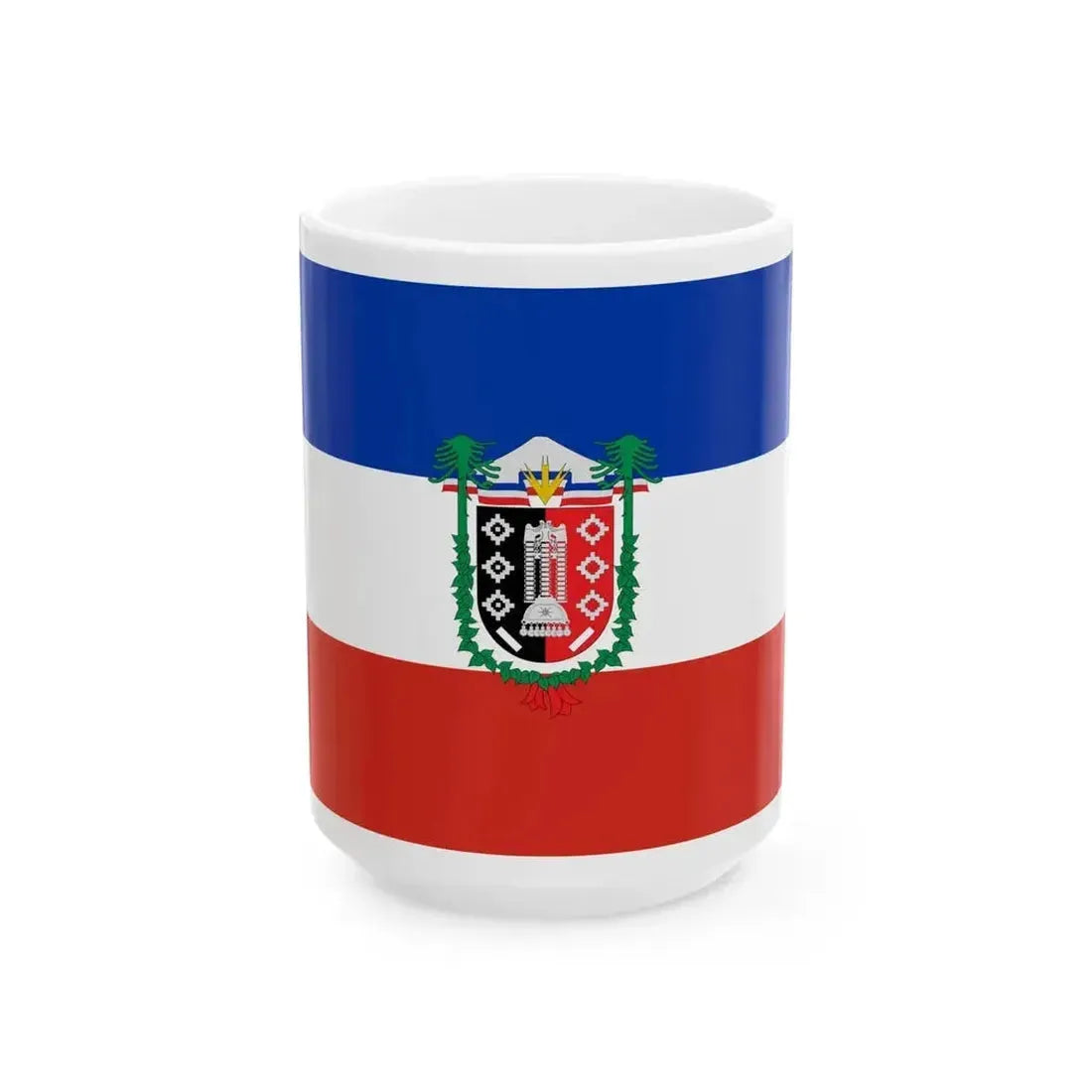 Flag of La Araucania Chile (Chile) White Coffee Mug 15oz - Go Mug Yourself