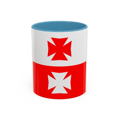 Flag of La Chaux Switzerland - Accent Coffee Mug 11oz Light Blue - Go Mug Yourself