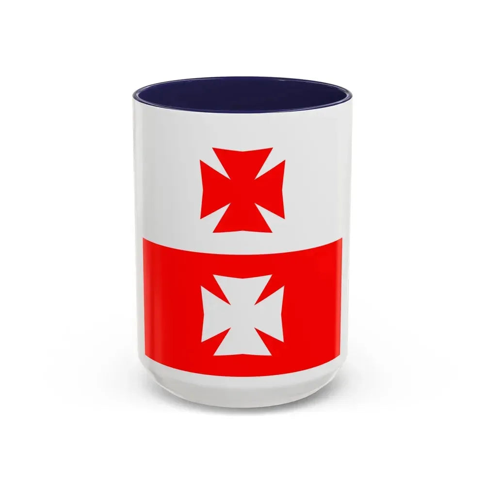Flag of La Chaux Switzerland - Accent Coffee Mug 15oz Navy - Go Mug Yourself
