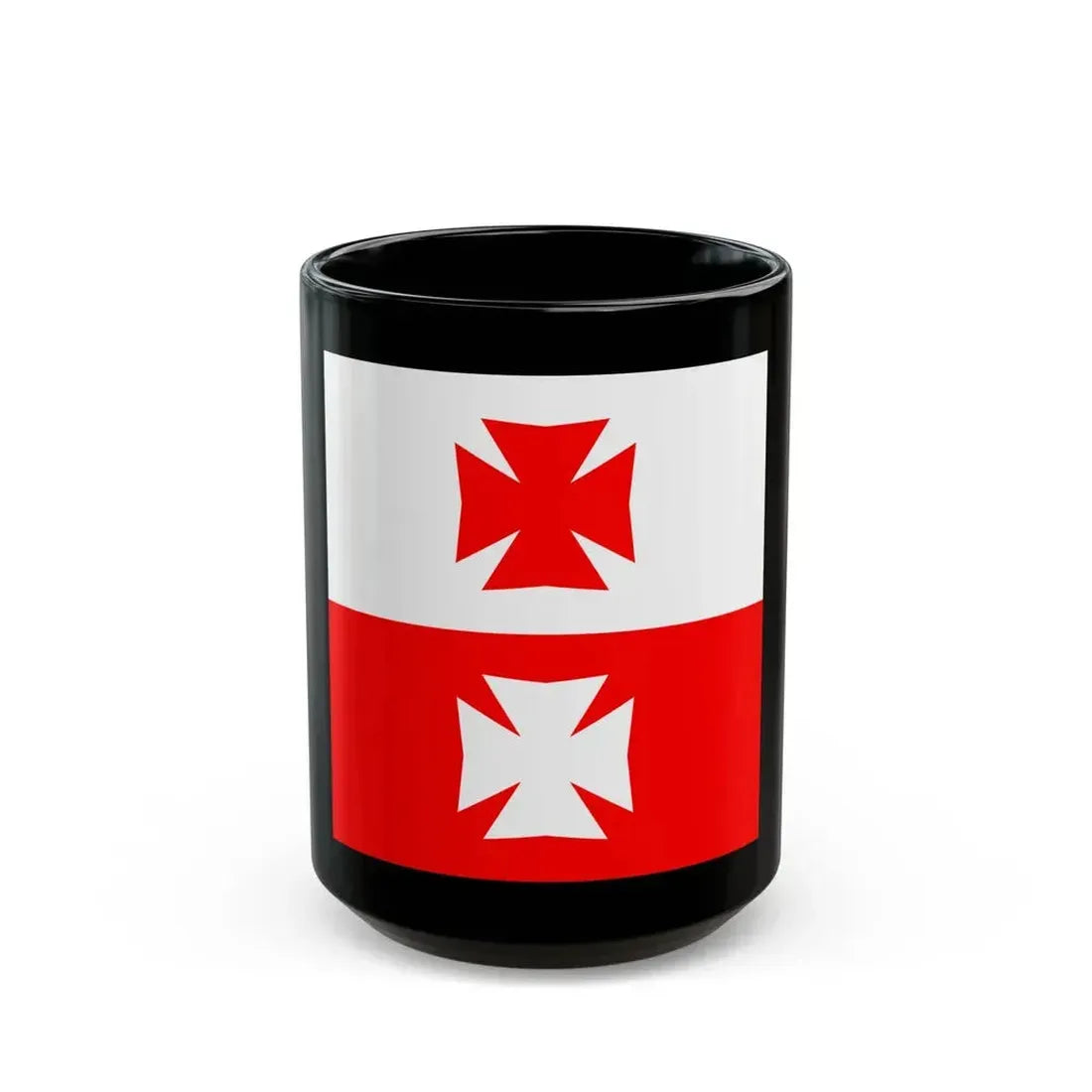 Flag of La Chaux Switzerland - Black Coffee Mug 15oz - Go Mug Yourself
