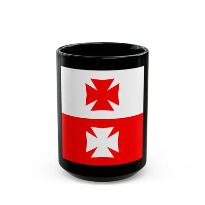 Flag of La Chaux Switzerland - Black Coffee Mug 15oz - Go Mug Yourself