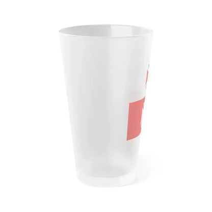 Flag of La Chaux Switzerland - Frosted Pint Glass 16oz - Go Mug Yourself