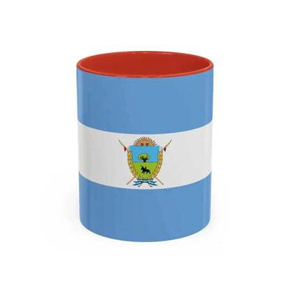 Flag of La Pampa Province Argentina - Accent Coffee Mug 11oz Red - Go Mug Yourself
