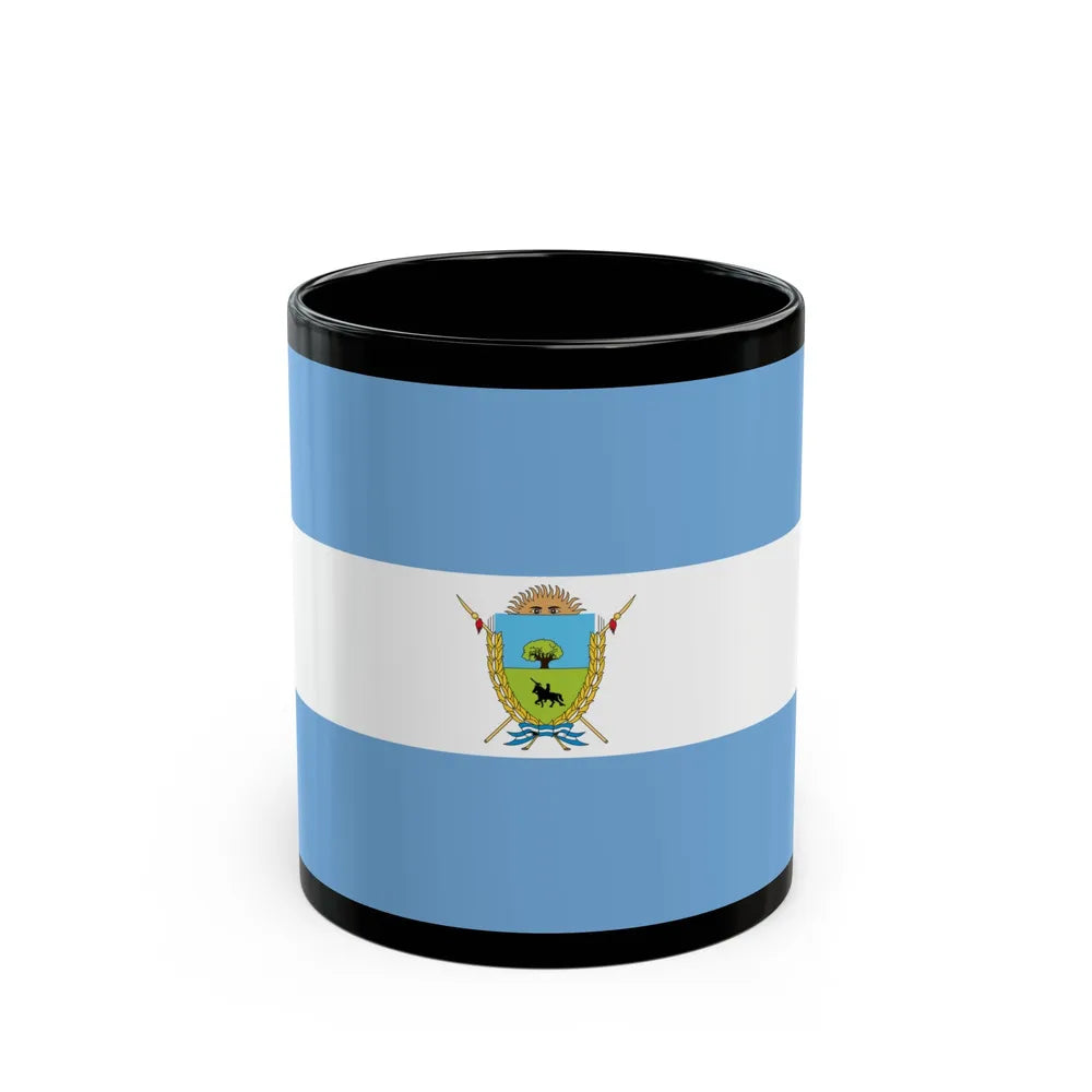 Flag of La Pampa Province Argentina - Black Coffee Mug-11oz-Go Mug Yourself