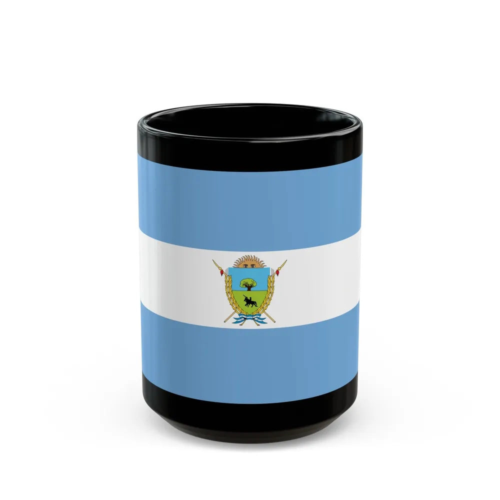 Flag of La Pampa Province Argentina - Black Coffee Mug-15oz-Go Mug Yourself