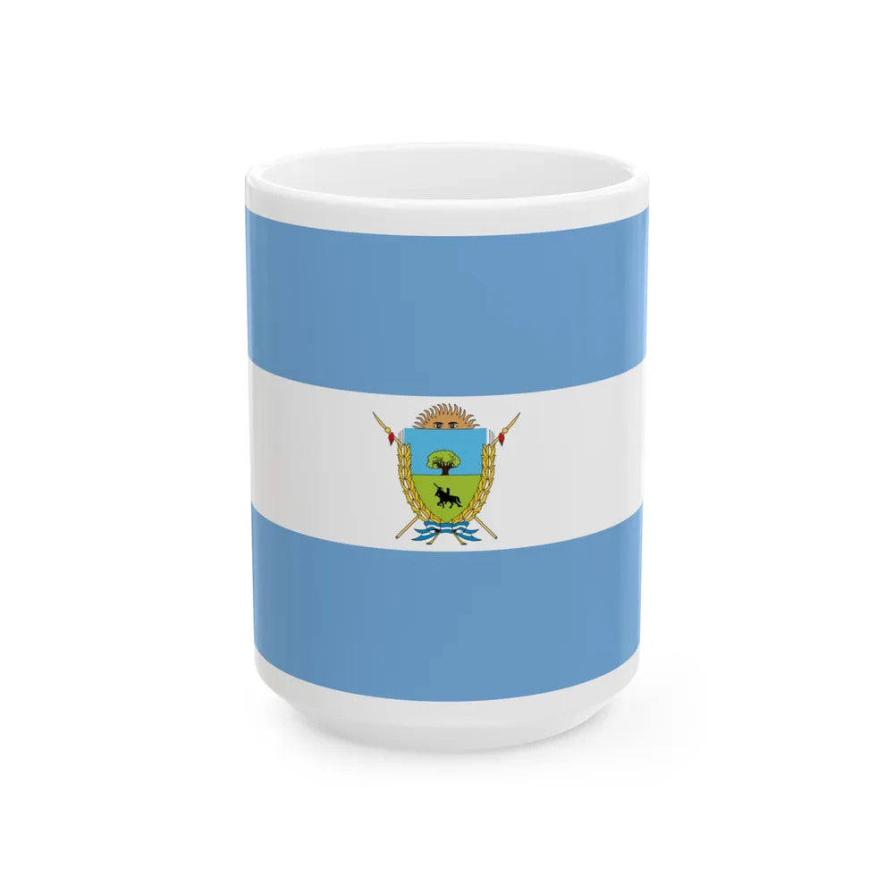 Flag of La Pampa Province Argentina - White Coffee Mug-15oz-Go Mug Yourself